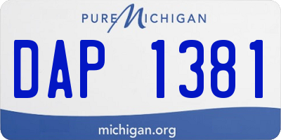 MI license plate DAP1381