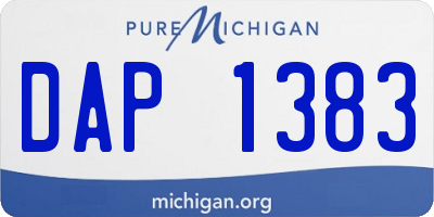 MI license plate DAP1383