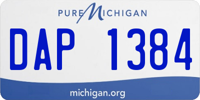 MI license plate DAP1384