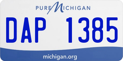 MI license plate DAP1385