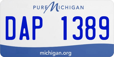 MI license plate DAP1389