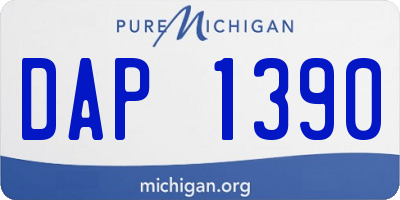 MI license plate DAP1390