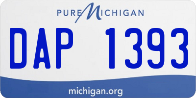 MI license plate DAP1393