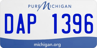 MI license plate DAP1396