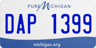 MI license plate DAP1399