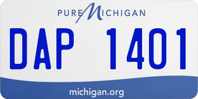 MI license plate DAP1401