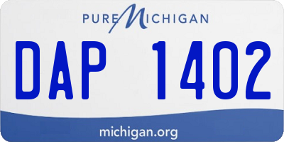 MI license plate DAP1402