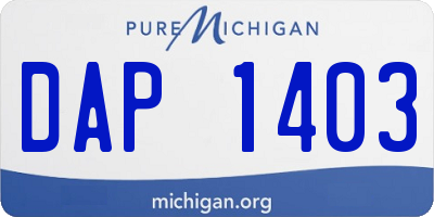 MI license plate DAP1403
