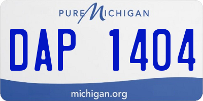 MI license plate DAP1404