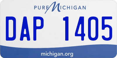 MI license plate DAP1405