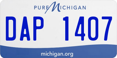 MI license plate DAP1407