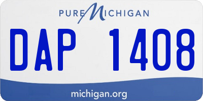 MI license plate DAP1408