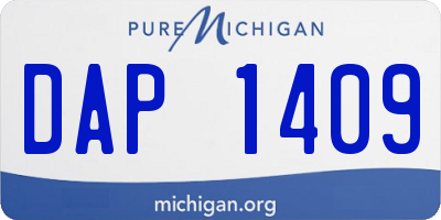 MI license plate DAP1409