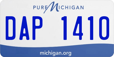 MI license plate DAP1410