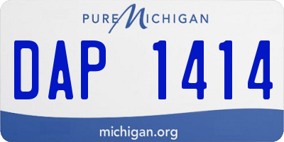 MI license plate DAP1414