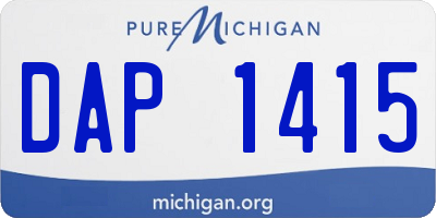MI license plate DAP1415