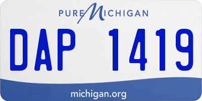 MI license plate DAP1419