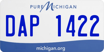 MI license plate DAP1422