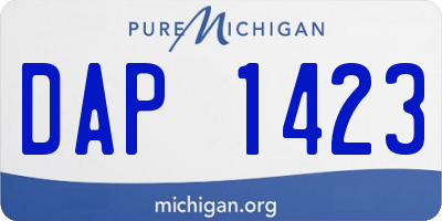 MI license plate DAP1423