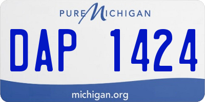 MI license plate DAP1424