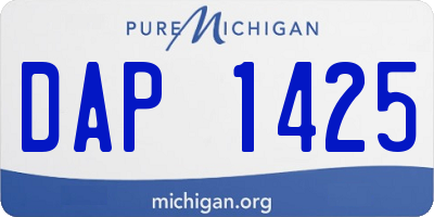 MI license plate DAP1425