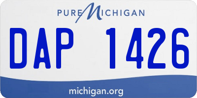 MI license plate DAP1426