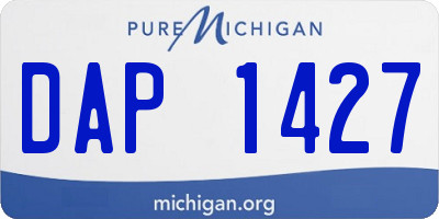 MI license plate DAP1427