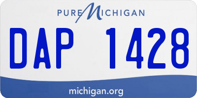 MI license plate DAP1428
