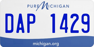 MI license plate DAP1429