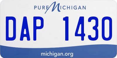 MI license plate DAP1430