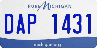 MI license plate DAP1431