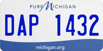 MI license plate DAP1432