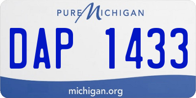 MI license plate DAP1433