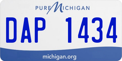 MI license plate DAP1434