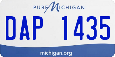 MI license plate DAP1435