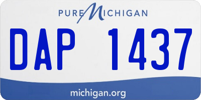 MI license plate DAP1437
