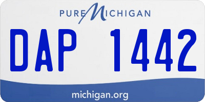 MI license plate DAP1442