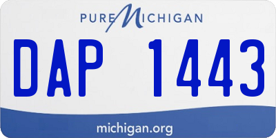 MI license plate DAP1443