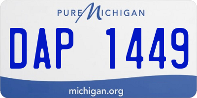 MI license plate DAP1449