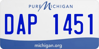 MI license plate DAP1451