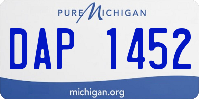 MI license plate DAP1452