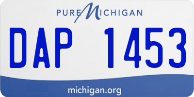 MI license plate DAP1453