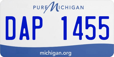 MI license plate DAP1455