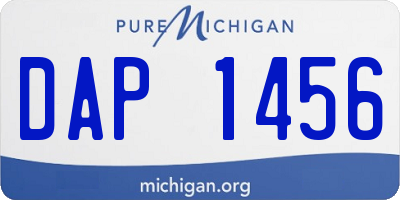 MI license plate DAP1456
