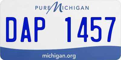 MI license plate DAP1457