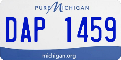 MI license plate DAP1459