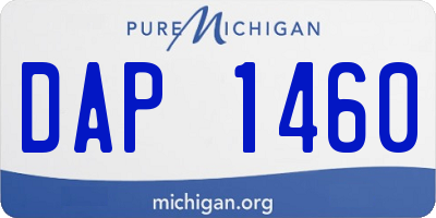 MI license plate DAP1460