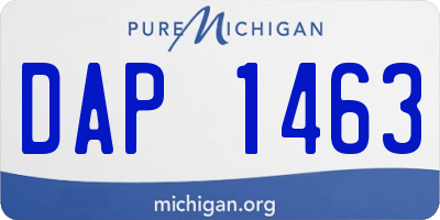 MI license plate DAP1463