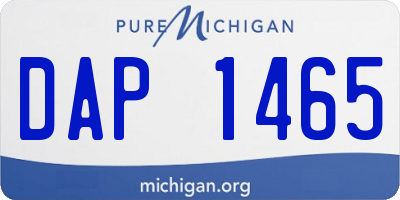 MI license plate DAP1465