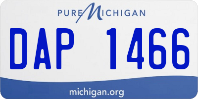 MI license plate DAP1466